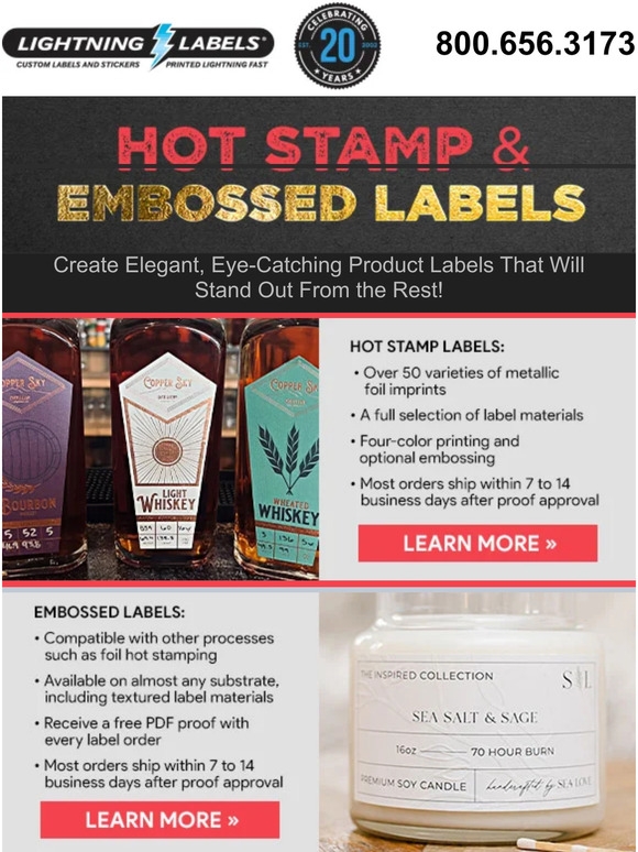 Lightning Labels Hot Stamp & Embossed Labels Give Products a Refreshed