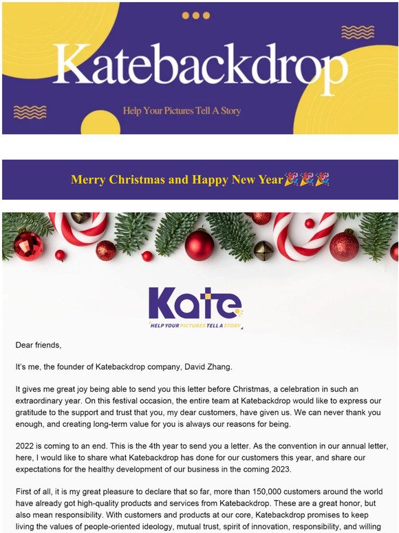 🎄A Christmas Greeting Letter From Katebackdrop