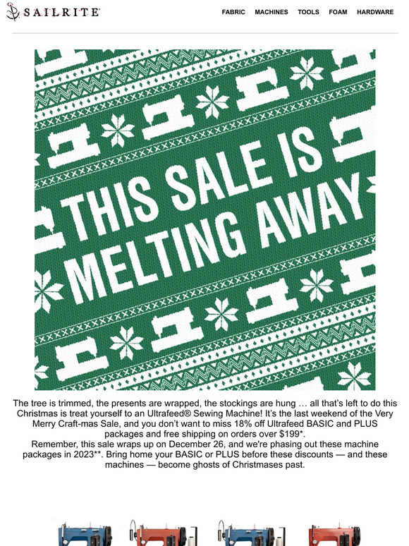 Sailrite It’ll Be a Blue Christmas If You Miss This Sale Milled