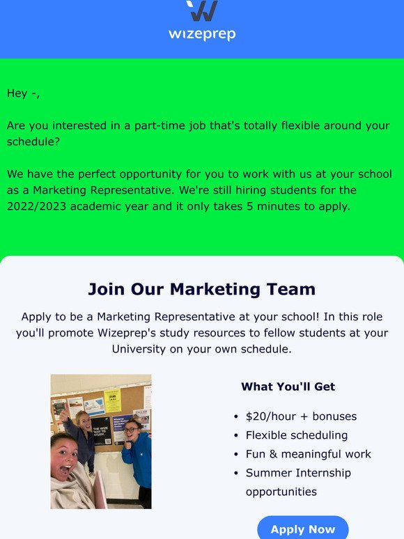 We're Hiring Marketing Reps at Your School!
