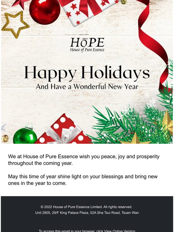 Season’s Greetings from from House of Pure Essence