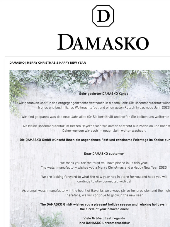 DAMASKO | Merry Christmas & Happy New Year