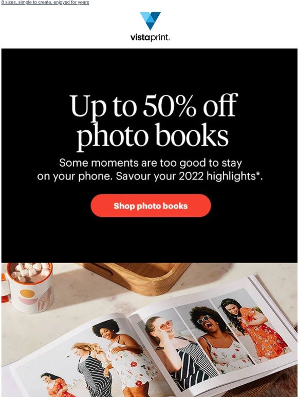 Up to 50% off photo books - savour your 2022 highlights