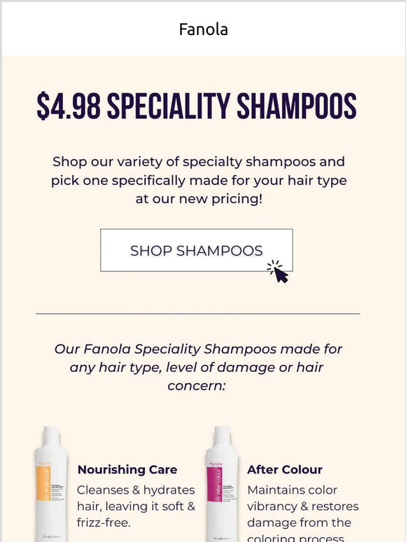 $4.98 Specialty Shampoo SALE! 💜Check Out Our New 70% items.