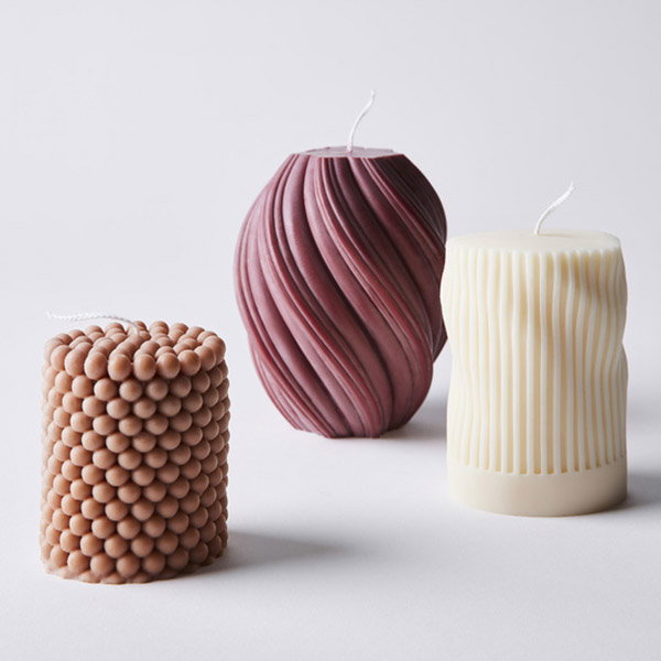 Decorative Swirl Pillar Candles
