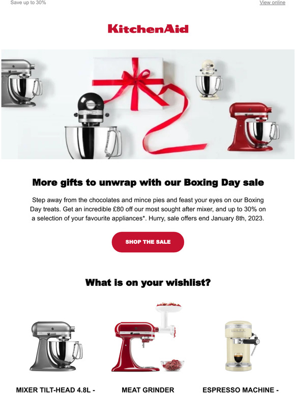 Kitchenaid mixer deals boxing day sale