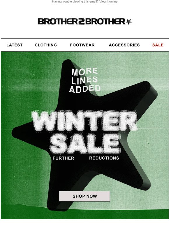 Winter Sale | More Lines Added. Further Reductions.