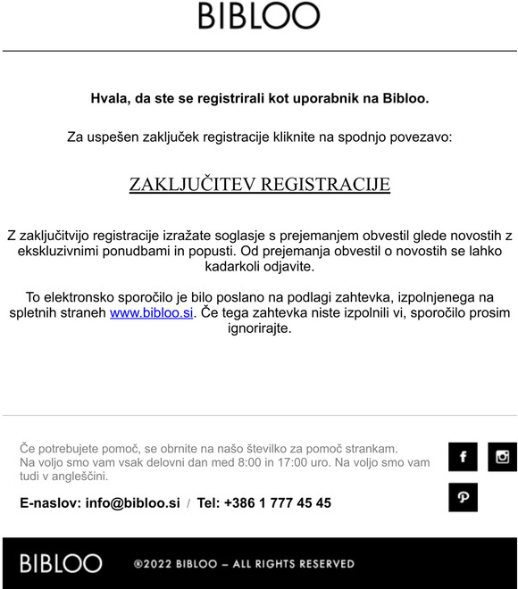 Registracija na Bibloo