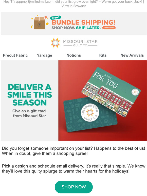 Missouri Star Quilt Company Complete your shopping list with just a click! 🎁 Milled