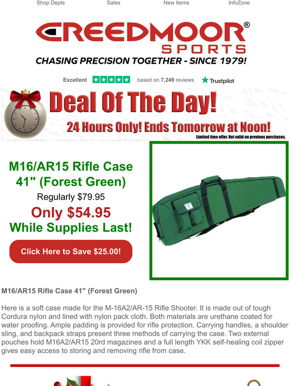 Creedmoor Sports 24 Hour Deal Of The Day! 41" Forest Green Rifle Case