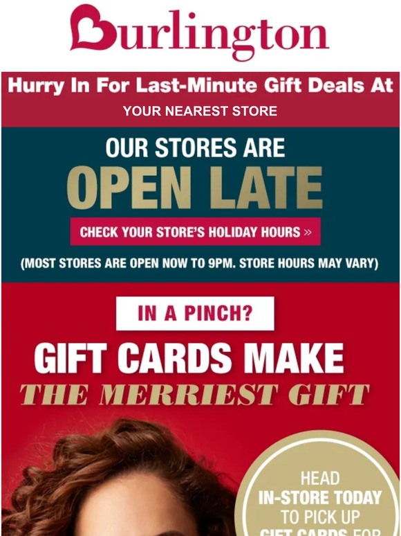 Burlington Coat Factory GIFT CARDS…The perfect lastminute gift Milled
