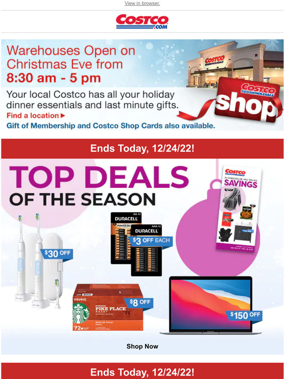 Costco Warehouses are Open 830 am 5 pm Today! Shop Deals & Hot Buys