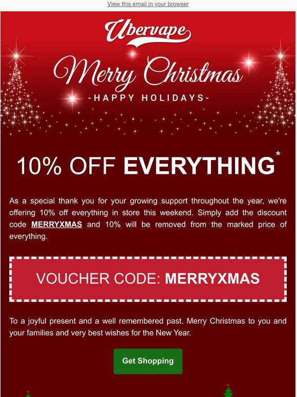 Merry Christmas - 10% Off Everything 🎁🎄