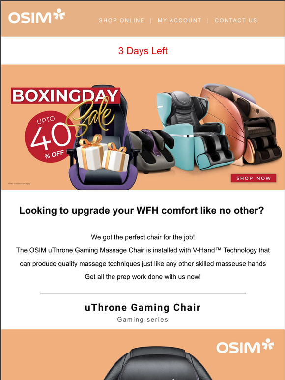 Boxing day discount sales gaming chair