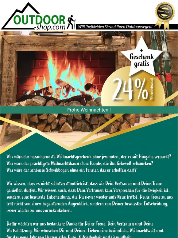 Outdoor-Shop.com - Wir wünschen dir Frohe und friedliche Weihnachten! Hier kommt dein Geschenk...