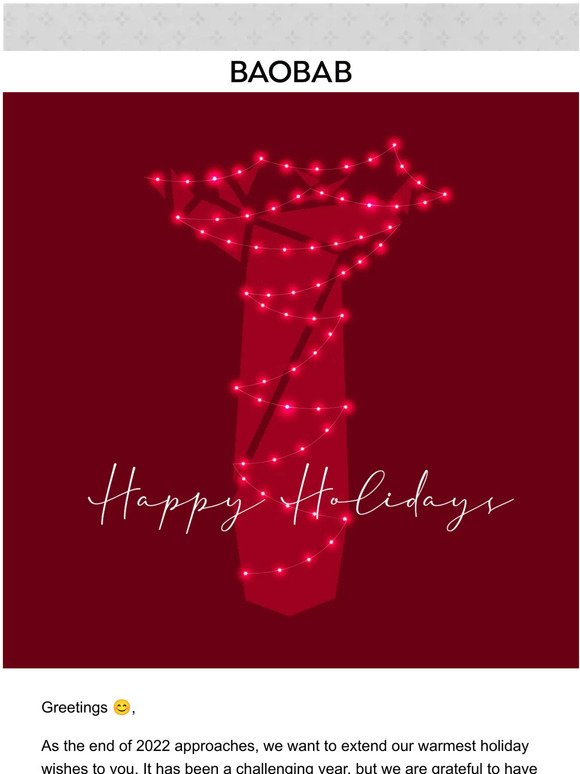 A special holiday message from the Baobab founders