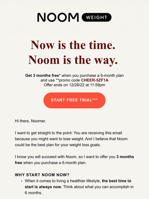 noom 3 months off your 6month plan with code CHEER5ZF1A Milled