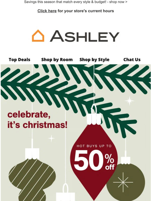 Ashley Homestore 🎄 Ashley's Wishing You A Merry Christmas! Milled