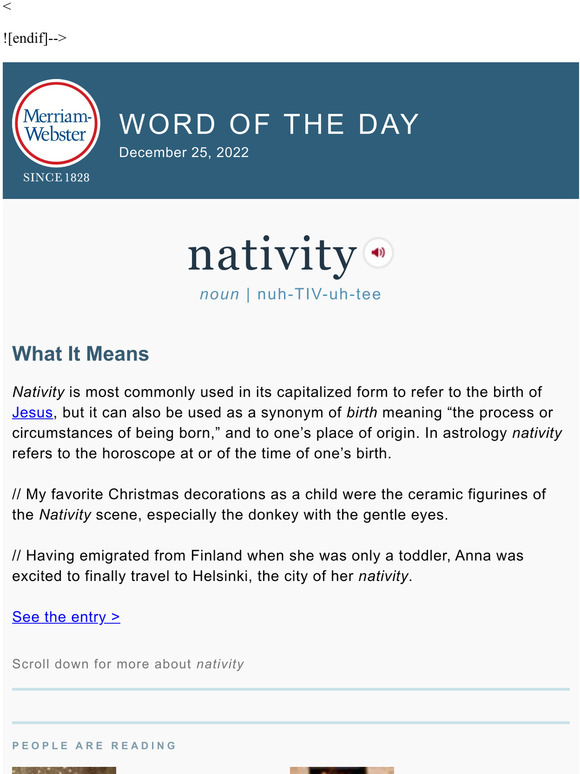 Merriamster Nativity plus, What Puts the 'Tide' in ‘Yuletide