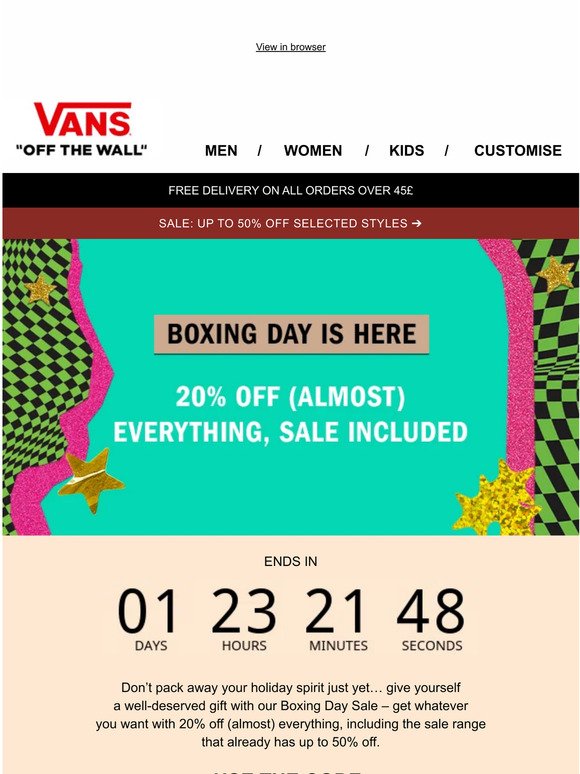 BOXING DAY: 20% off (almost) everything, sale included