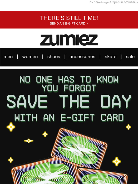 Zumiez 📲 Personal. Prompt. EGift Cards Milled