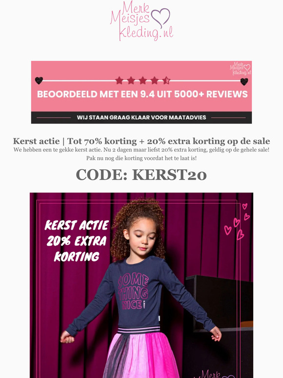 Kerst actie! Tot 70% + 20% extra op sale 😍