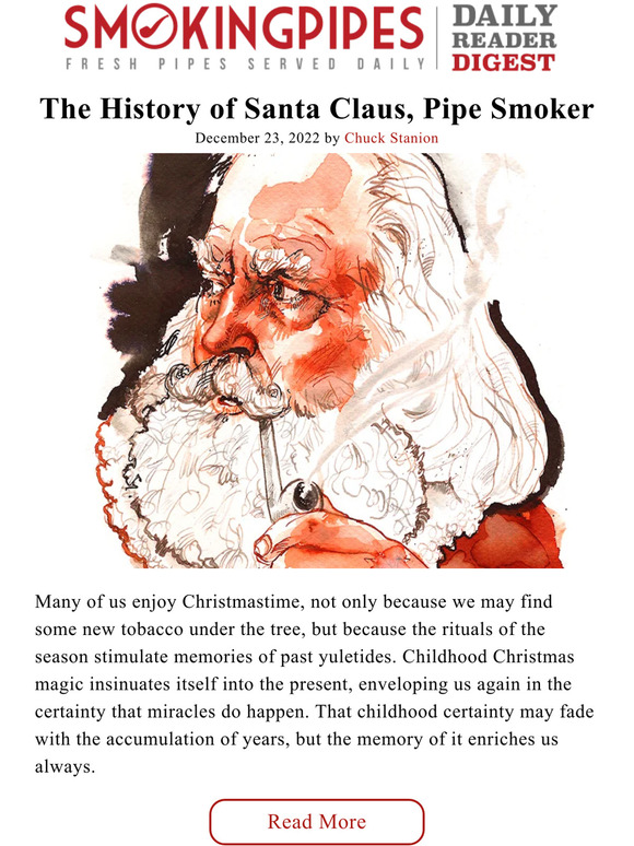 The History of Santa Claus, Pipe Smoker Daily Reader Digest Milled