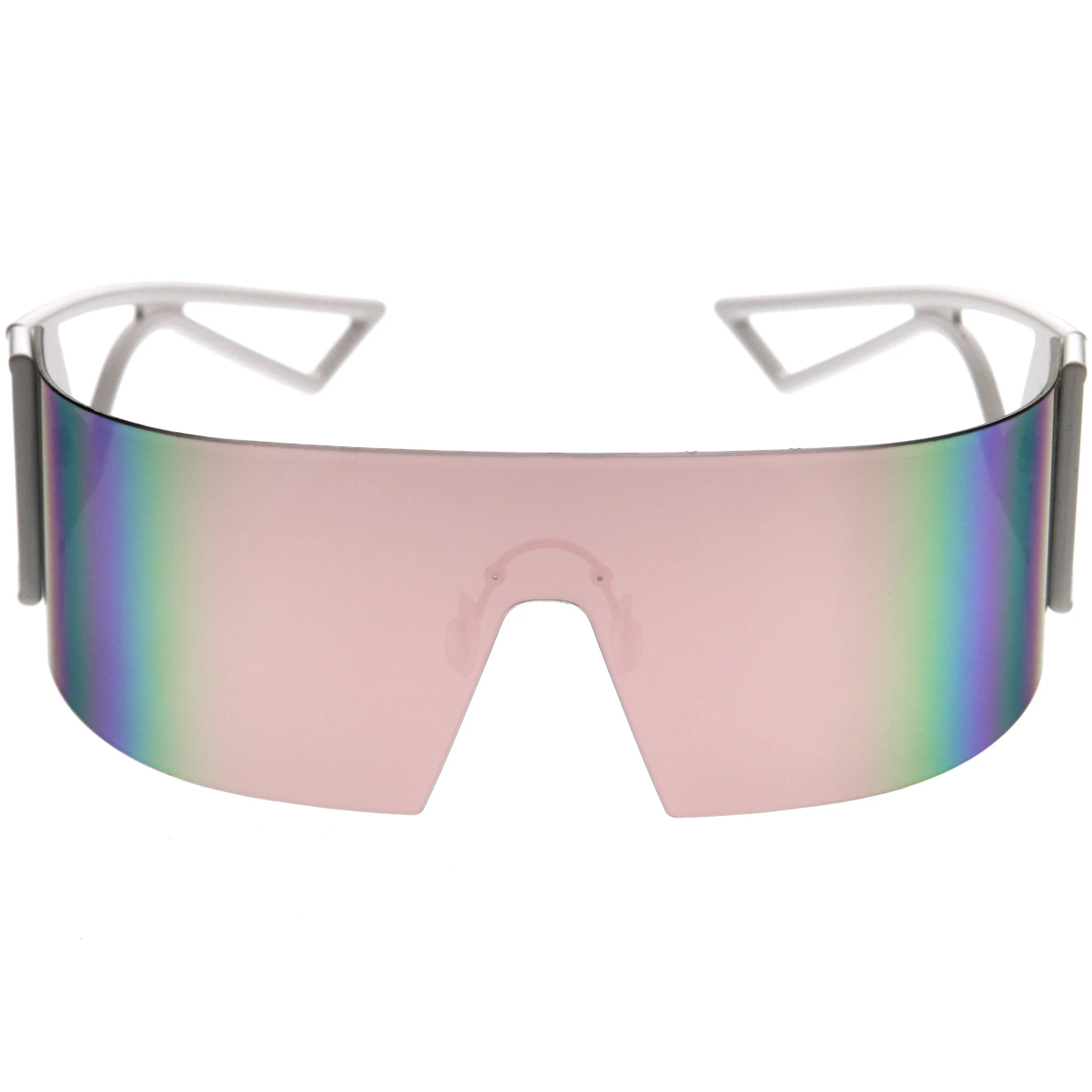 Image of 80s Retro Wrap Around One Piece Futuristic Sunglasses D305
