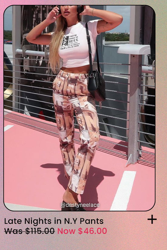 Late Nights in N.Y Pants in Neutral Film Graphic