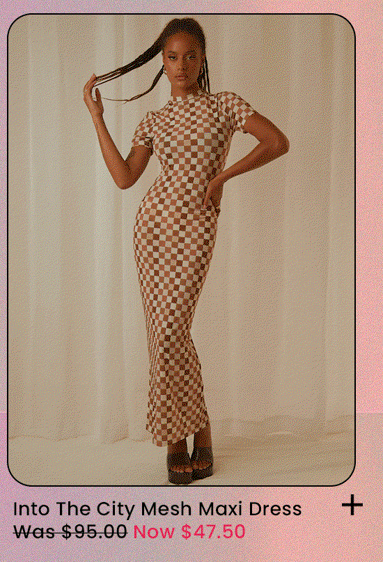 Shop Into The City Mesh Maxi Dress in Cocoa