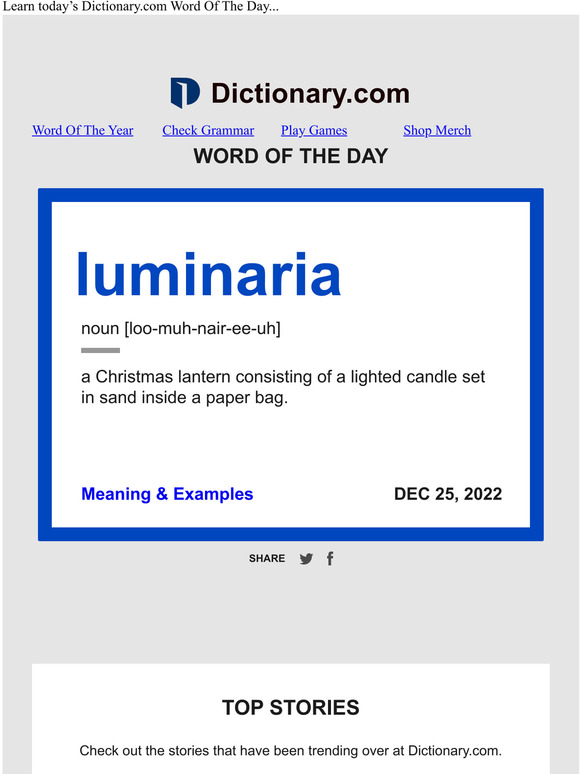 luminaria Word of the Day Milled