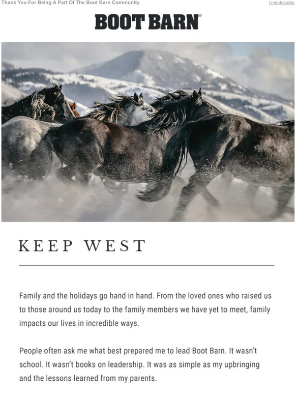 Boot Barn Warmest Wishes & Happy Holidays Milled