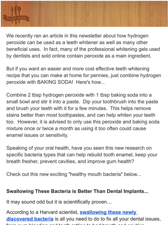 PaleoPlan baking soda + hydrogen peroxide Milled