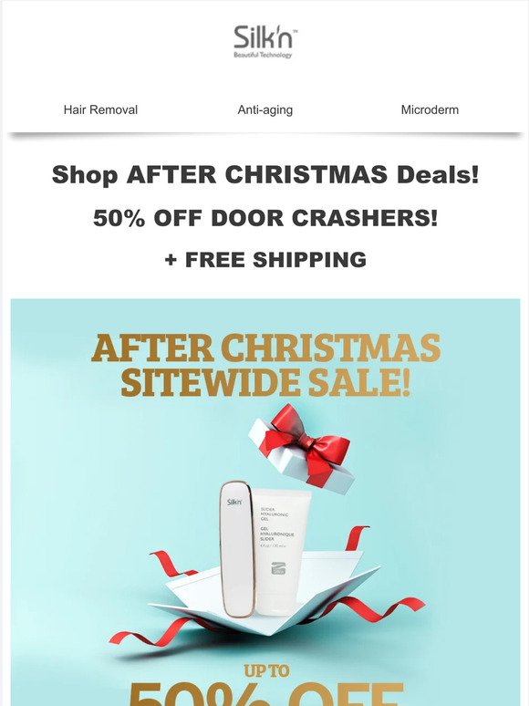 AFTER CHRISTMAS Sale Is ON NOW!  Sitewide deals up to 50% OFF + FREE SHIPPING!