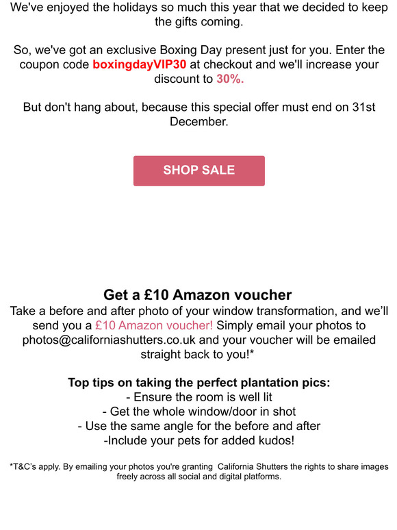 Your Boxing Day Coupon