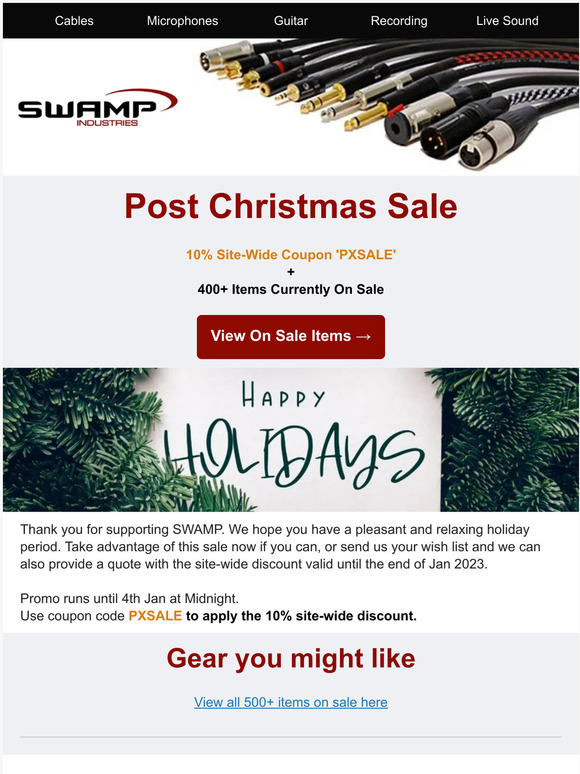 Post Christmas Sale 🥊 Save 10% SITEWIDE ➕ 500+ Items On Sale 🎸🎹🎙️🎧