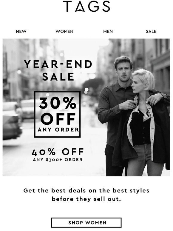 Year-end sale! 30%-80% off everything