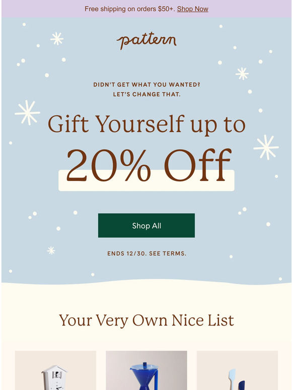 Up to 20% off everything!