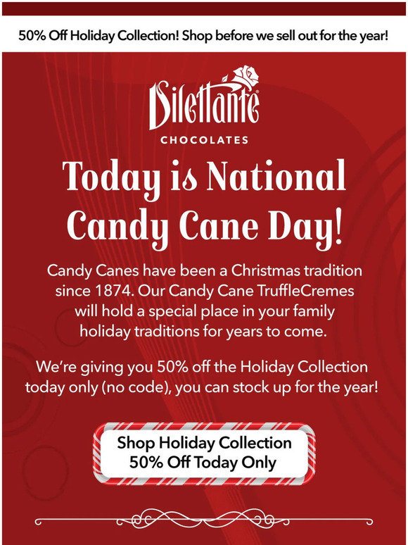 🔴 ⚪️  50% off Holiday Collection for National Candy Cane Day 🍫