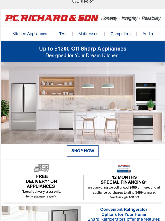 PC Richard & Son Design your dream kitchen with Sharp Appliances! Milled