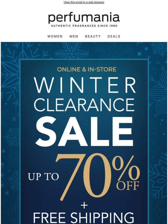 ❄ Winter Clearance Sale: Up to 70% Off