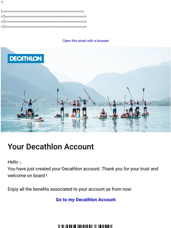 Your Decathlon Account Creation