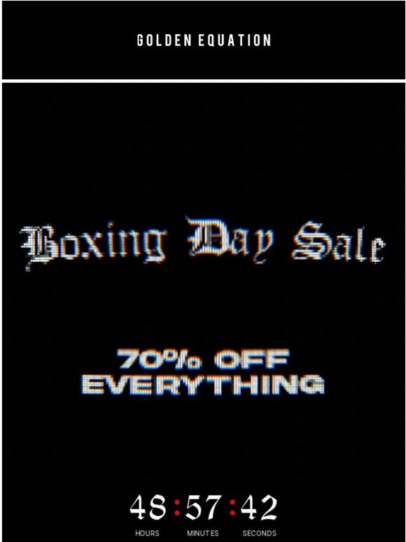 BOXING DAY SALE | 70% OFF SITEWIDE ⚠️