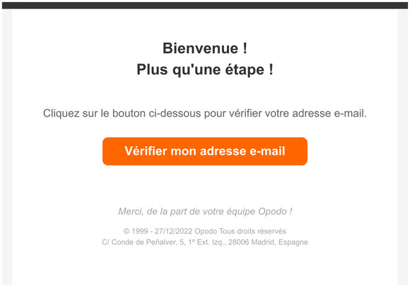 Vérifiez votre adresse e-mail