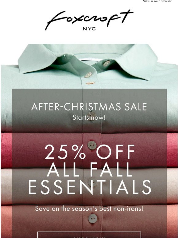 Our after-Christmas Sale Starts Now!