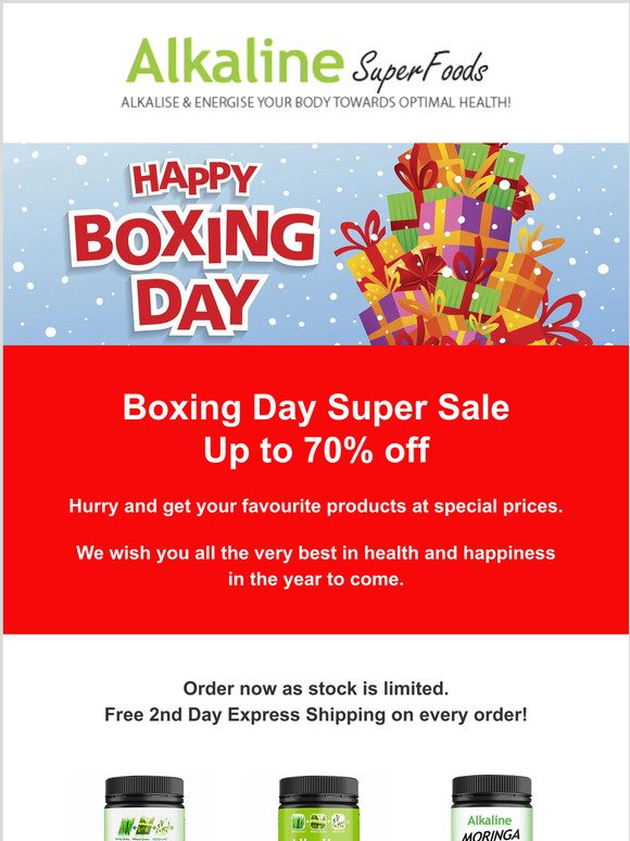 Up to 70% off Boxing Day Sale on Now