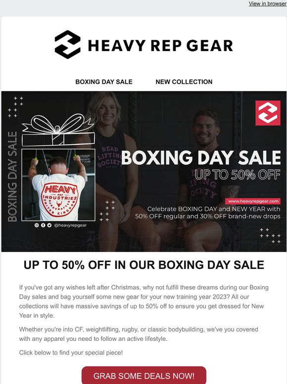 🎉 UP TO 50% OFF @ HRG - BOXING DAY SALE