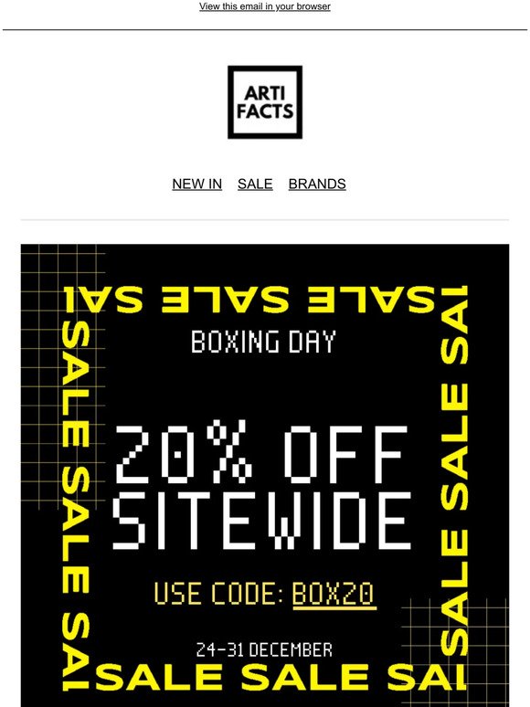 Boxing day sale! 20% OFF EVERYTHING