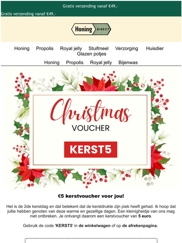 🎄Hi, €5 voucher voor jou!