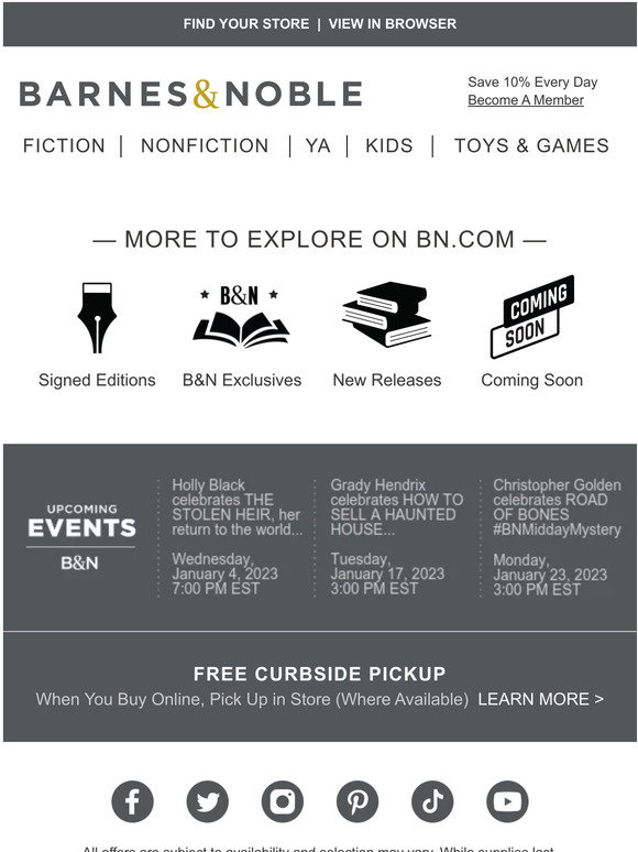 Barnes & Noble Email Newsletters Shop Sales, Discounts, and Coupon Codes